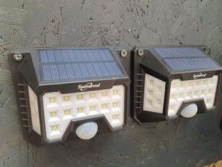 LED napelemes lámpák mozgás-és szürkületérzékelővel, 2 darabos készlet