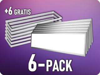 LED panel 120x30cm+ fedelek szereléshez/6-PACK! Hideg fehér