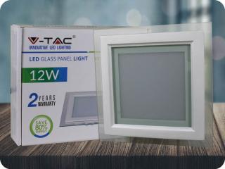 Led panel 12W, üveg Meleg fehér