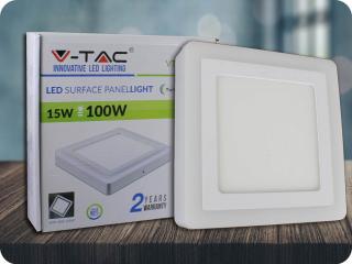 Led panel 15W, oldalvilágítással, négyzet alakú Hideg fehér