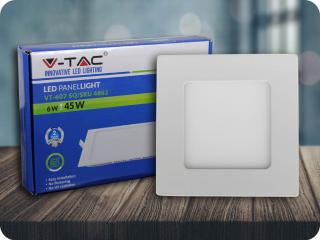 Led panel 6W, négyzet alakú (420Lm) Természetes fehér