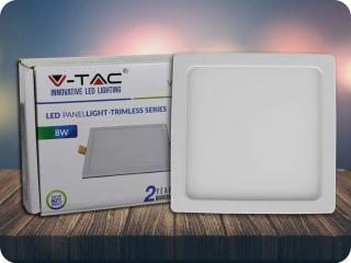 Led panel 8W, (800Lm), négyzet alakú Meleg fehér