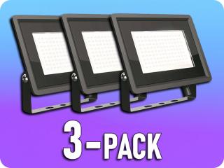 LED reflektor 100W, 8700lm, fekete/3-PACK! Hideg fehér