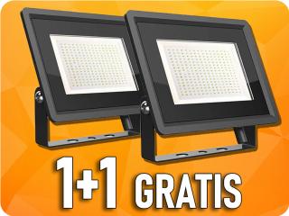 LED REFLEKTOR 200W, 17600lm, 110°, IP65, fekete, 1+1 gratis! Hideg fehér