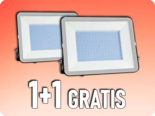 LED reflektor 300W, 26390lm, SAMSUNG Chip, PRO-S, fekete, 1+1 gratis! Hideg fehér