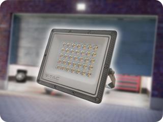 LED REFLEKTOR 30W, 2350LM, IP65, CCT, SZÍVVÁLTÁS 3000K/4000K/6500K, SZÜRKE