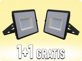 LED reflektor 50W, 4300lm, fekete, 1+1 gratis! Természetes fehér