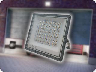 LED REFLEKTOR 50W, 5000lm, IP65, CCT, SZÍVVÁLTÁS 3000K/4000K/6500K, SZÜRKE