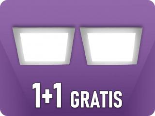 LED süllyesztett panel tápegységgel 3W, 330lm, Háttérvilágítású, négyzet alakú, IP20, 1+1 gratis! Természetes fehér