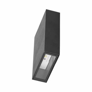 LED téglalap alakú fali lámpa, 4W, 400lm, 41°, IP65, fekete Meleg fehér