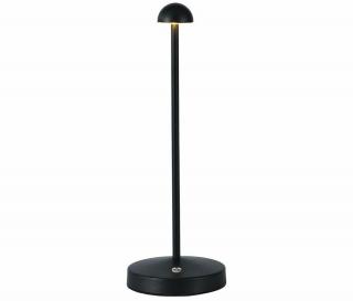 LED újratölthető asztali lámpa 1,6W, 130lm, szabályozható, IP20, fekete, CCT