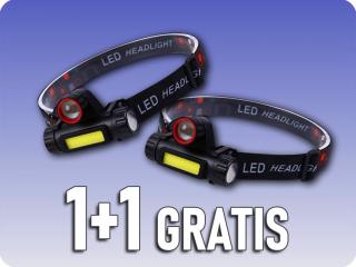 LED újratölthető fényszóró 100lm + 180LM, 1200mAh Li-ion 4 mód, 1+1 GRATIS! [LA0101]