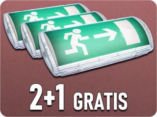 LED vészvilágítás 3W, 120lm, IP65, 6400K, tesztgomb, 2+1 gratis!