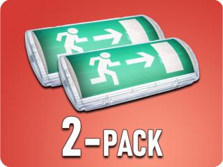 LED vészvilágítás 3W, 130lm, IP65, LiFePO4 akkumulátor, 3.2V 1.5Ah, láthatóság 22m, teszt gomb/2-PACK!
