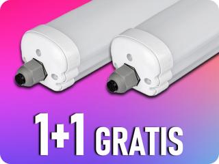 LED vízálló lámpa 48W, 5760lm (120lm/W), IP65, 150cm, 1+1 gratis! Természetes fehér