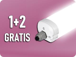LED vízálló lámpa 48W, 5760lm (120lm/W), IP65, 150cm, 1+2 gratis! Természetes fehér