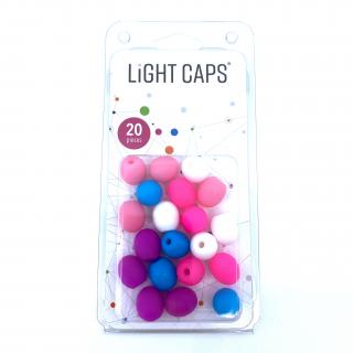 LIGHT CAPS® fehér+lila+kék+2 árnyalatú rózsaszín, 20 db egy csomagban