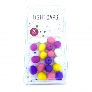 LIGHT CAPS® fehér+sárga+rózsaszín+2 árnyalatú lila keverék, 20 db egy csomagban