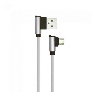 Micro USB kábel, 1m, szürke, 2,4A