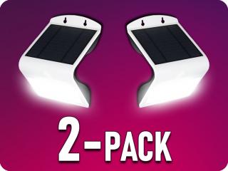 Napelemes fali lámpa 3W, fehér, Ip65/2-PACK!