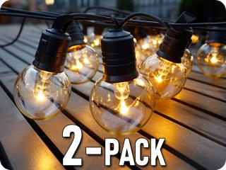 Napelemes lánc távirányítóval 10x0,5W, 10x30LM, 12m, 3,7V, 1200mAh, IP44, 3000K/2-PACK!