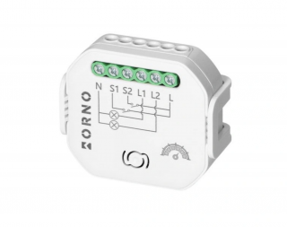 ORNO SMART DIMMER 2 CSATORNÁS 100-240V, MAXIMUM 2300W, TUYA SMART, WI-FI+BLE [OR-SH-17103]