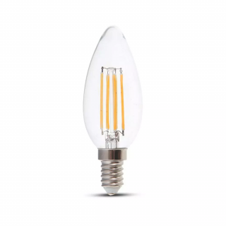 Retro LED izzó E14, 6W, 800lm (130lm / W), 300°, gyertya Természetes fehér