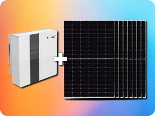 SET Solar inverter 3,6kW BE/KI GRID HYBRID LCD kijelzővel EGYFÁZIUS IP65 + 8 db MONO napelem 450W [11374]
