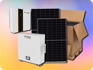 SET Solar inverter 5kW BE/KI, GRID HIBRID, LCD kijelzővel, IP20 + akkumulátor szolár inverterekhez + 12db 410W MONO napelem