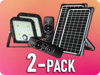 SOLAR LED REFLEKTOR NAPELEMES PANELLEL 30W, 4800LM, IP65, 6000MAH/2-PACK! Hideg fehér