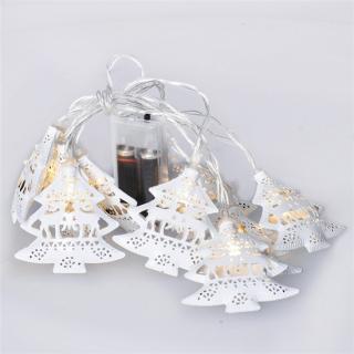 Solight LED karácsonyfa lánc, fém, fehér, 10LED, 1m, 2xAA, IP20 [1V225]
