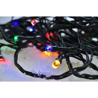 Solight LED kültéri karácsonyi lánc, 50 LED, 5m, 3m ellátás, 8 funkciós, időzítő, IP44, többszínű [1V110-M]