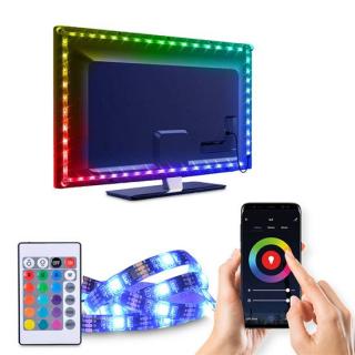 Solight LED WIFI intelligens RGB szalag TV-hez, 4x50cm max 260lm/m USB csatlakozás IP20 [WM58]