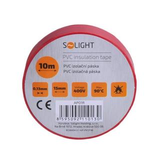 Solight szigetelő szalag, 15mmx0.13mmx10m, piros [AP01R]