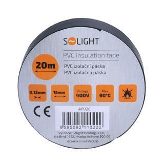 Solight szigetelőszalag, 15mmx0,13mmx20m, fekete [AP02C]