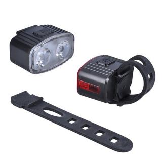 Solight újratölthető kerékpár lámpa készlet, 160lm, elöl, hátul piros, Li-Ion, USB [WN47]