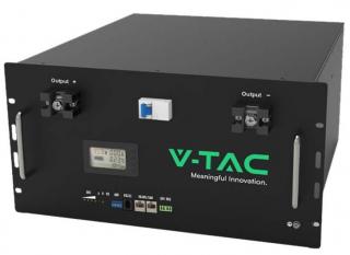 V-TAC 9,6 kWh lítium akkumulátor szolár inverterhez, tartóba szerelve