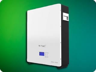 V-TAC akkumulátor szolár inverterekhez 5,12 kWh LiFePO4, falra szerelhető