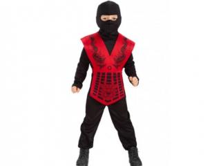 Fekete-Piros Ninja Jelmez 114 cm