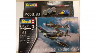 Messerschmitt Bf109G-10 harci készlet - Spitfire Mk.V 1:72