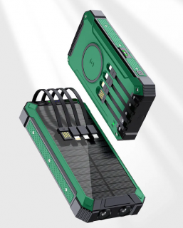 BOT Napelemes bank SP5 1 panel 30000mAh kábelekkel Barva: Zöld