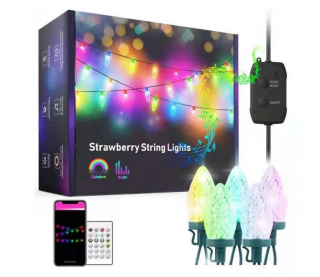 BOT Smart LED karácsonyi és party string Strawberry SL2 10 méter Tuya RGB WiFi és BT