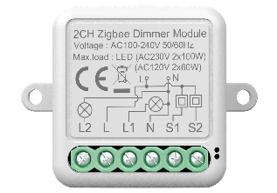 BOT Smart Zigbee vevő dimmer Tuya CH16 Gombok száma: Kétgombos