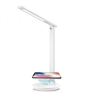 KED Asztali lámpa 300 lm vezeték nélküli telefon töltéssel, fehér