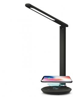 KED Asztali lámpa 300 lm vezeték nélküli telefon töltéssel, fekete