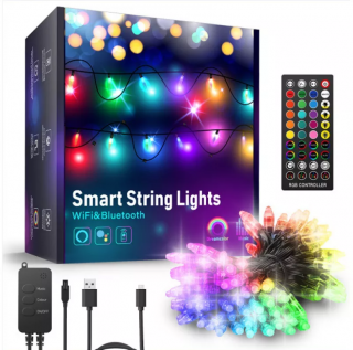 SOLO Smart LED kültéri/beltéri karácsonyi parti húr 10 méteres Tuya Smart RGB