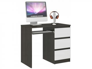 CALI N3 íróasztal - wenge / fehér Oldal: Jobbos
