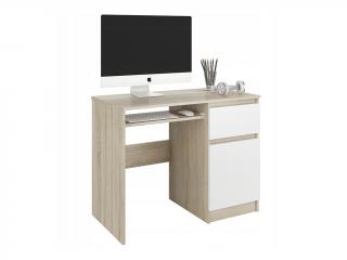 CALI N33 íróasztal - sonoma tölgy / fehér