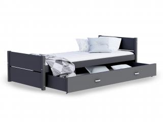 DANTE egyszemélyes ágy ágyneműtartóval 90x200 - szürke
