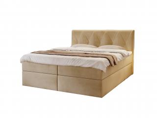 DEAN kárpitozott boxspring franciaágy - bézs Méret: 180x200